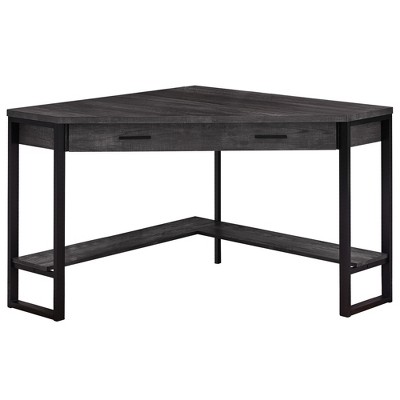 HomeRoots 42" Black Corner Computer Desk