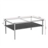 RISOKEYS Rectangle Coffee Table - Tempered Glass Top with Metal Legs, Mid Century 2 Tier Table with Wood Storage Shelf for Living Room - 3 of 4