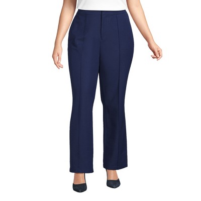 Lands' End Women's High Rise Bi Stretch Pintuck Boot Cut Pants
