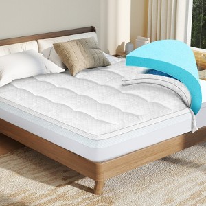 kayamas 3" Double-layer Mattress Topper include 2"  Gel Memory Foam and 1" Pillow Top Mattress Pad Cover with Elastic deep pocket - 1 of 4