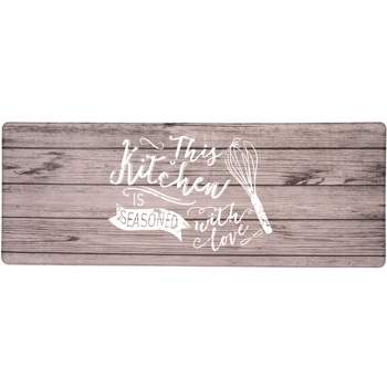 World Rug Gallery 'Seasoned with Love' Whisk Anti-fatigue Kitchen Mat - Gray 18"x47"