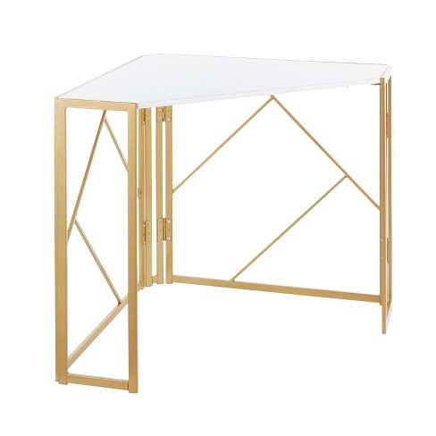 Folia Corner Desk Gold/White - LumiSource - image 1 of 4