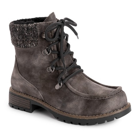 Muk Luks Women's Hiker Rocky Boots - Black Distressed, 7.5 : Target