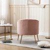 SEYNAR Modern Velvet Accent Chair,Round Upholstered Barrel Chair for Living Room - 4 of 4