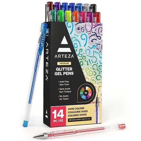 Yoobi Color & Glitter Color Gel Pens - Multicolor, 12 Pack