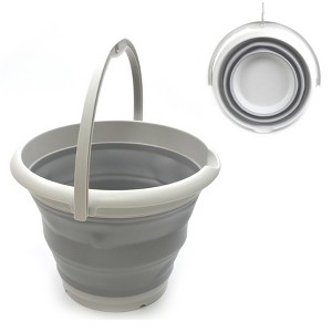 SAMMART 10L (2.6 Gallon) Collapsible Plastic Bucket - Foldable Round Tub - 1 of 4