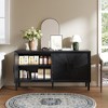 60" TV Stand Cabinet with Carved White Doors,  Adjustable Shelves, Roman Column Feet, for Living Room and Entryway - 4 of 4