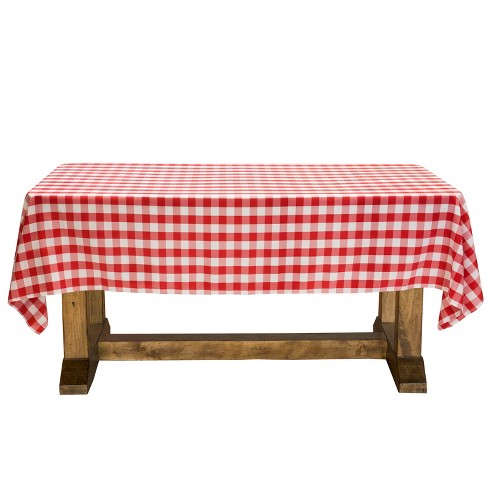 72 x 72 Inch Square Polyester Tablecloth Gingham Checkered Red - Your Chair  Covers Inc.