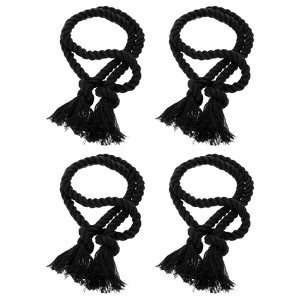 Unique Bargains Hand-Woven Decorative Tassel Rope Curtain Tiebacks 30" - 1 of 4