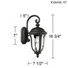 John Timberland Vintage Outdoor Wall Light Fixtures Set of 2 Black Metal 16 3/4" Clear Glass for Exterior Barn Deck House Porch - 4 of 4