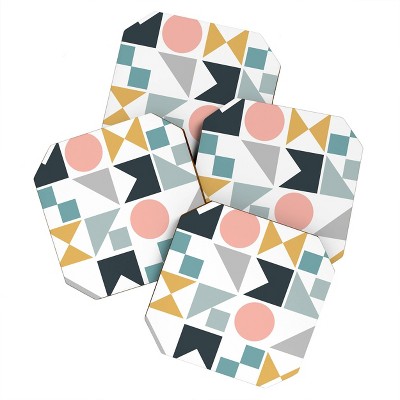 4pk The Old Art Studio Modern Geometric Coasters - society6