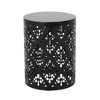 Modern Iron Patio Side Table with Floral Cut Design, Cylindrical Outdoor End Table, Iron-cut Outdoor End Table for Patio -Christopher Knight Home - 4 of 4