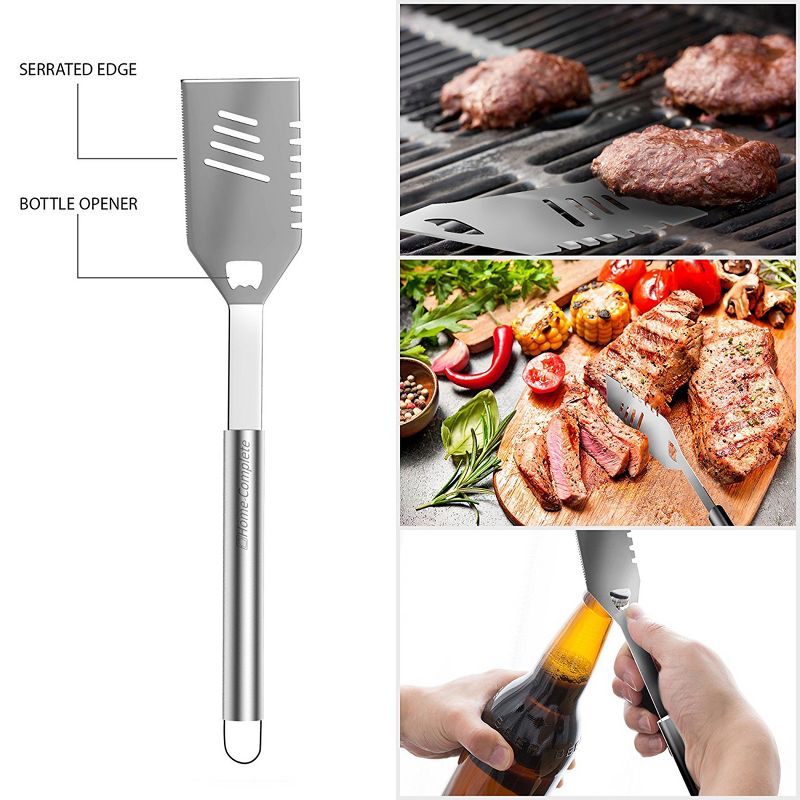 16-Piece BBQ Grill Accessories Set - Barbecue Tool Kit with Aluminum Case for Home Grilling - Great Gift for Birthday or Father’s Day by Home-Complete, 4 of 10