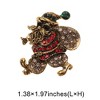 Unique Bargains Christmas Brooches YNCP1350 Santa Claus Alloy Dripping Wax Red Gold Tone 1.38"x1.97" 1 Pc - 3 of 4