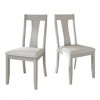 ChaletPosh Wooden Dining Chair With Warm Grey Cover (Set of 2) - 3 of 4