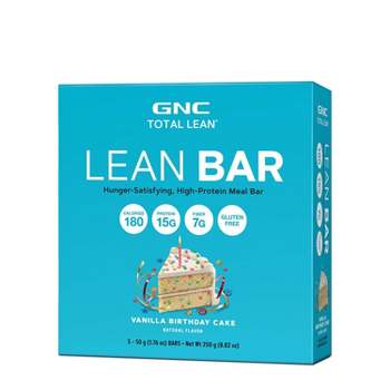 GNC Total Lean Protein Bar, Vanilla Birthday Cake, 5 Bars