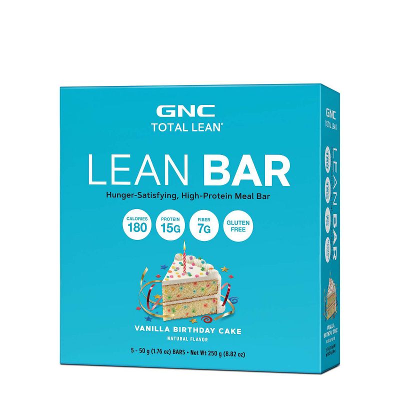 GNC Total Lean Protein Bar, Vanilla Birthday Cake, 5 Bars, 1 of 4