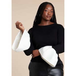 ELOQUII Bubble Sleeve Sweater - 1 of 4