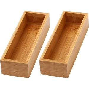 YBM HOME Bamboo Drawer Organizer Storage Box for Kitchen Drawer, Junk Drawer, Office, Bedroom, Children Room, Craft, Sewing, and Bathroom, Pack of 2 - 1 of 4