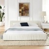 Queen Size Chenille Upholstered Bed Frame with Pleated Headboard, Modern Platform Bed Frame for Bedroom – The Pop Home - 3 of 4