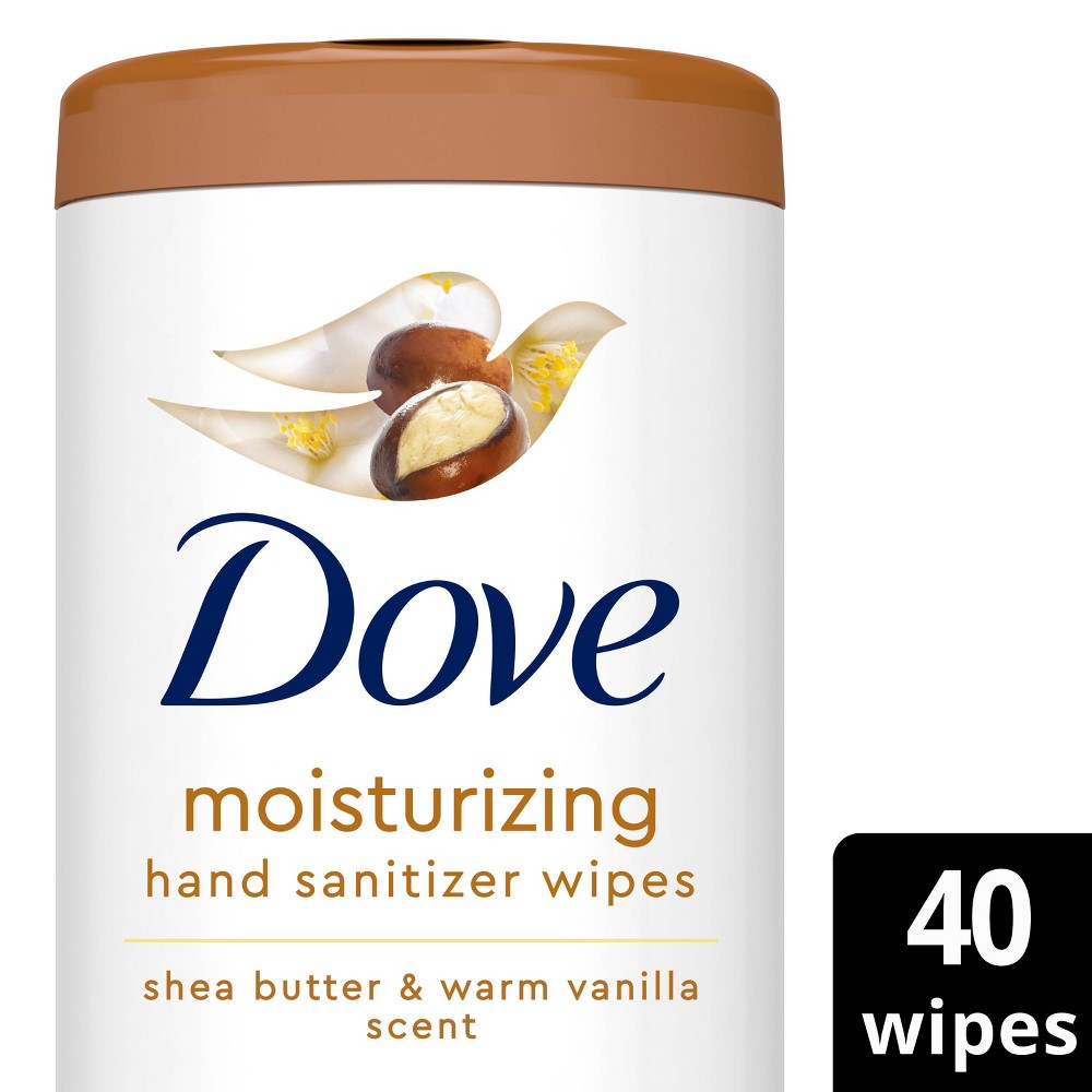 Dove Moisturizing Hand Sanitizer Wipes Shea Butter & Warm Vanilla  40 Count