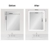 Amanti Art Mirror Makeover Bathroom Mirror Frame Border Kit - Fully Assembled Peel and Stick Frame - Mirror NOT Included - Cabinet White Narrow Trim - 4 of 4