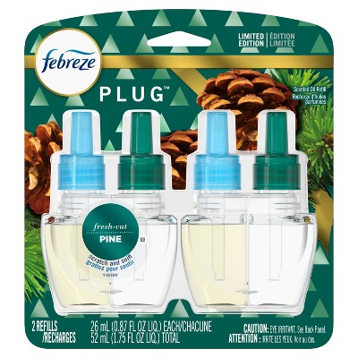 Febreze Odor-Eliminating Plug Air Freshener Refills - Fresh Cut Pine - 2ct/1.75 fl oz