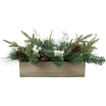 Northlight 20" Mixed Pine with Pine Cones and Berries Christmas Floral Arrangement