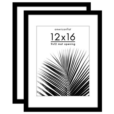 Americanflat 2 Pack of Picture Frames with Mat - Plexiglass Cover