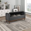 TiramisuBest 62" Modern Tufted Button Storage Bench with Rolled Arms – Upholstered Ottoman for Bedroom, Living Room, Foyer (Grey) - 3 of 4