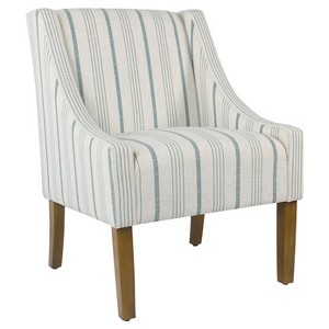 Modern Swoop Accent Chair - Blue Calypso Stripe - Homepop