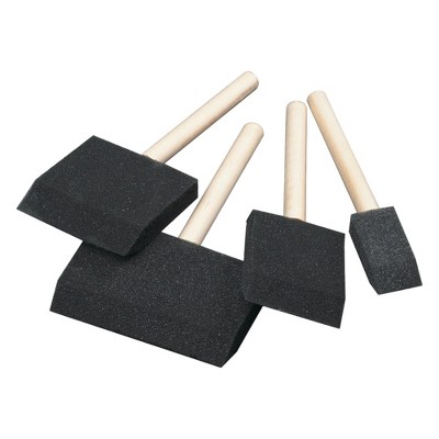 School Smart Wedge Foam Paint Brushes, Assorted Sizes, Pack of 48