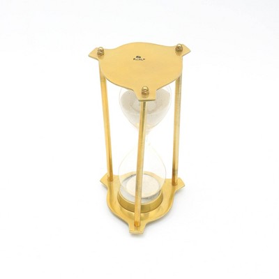 TopComfy Decorative Object Aluminium Frame Sand Timer Hourglass for Elegant Home Office Decor, Gold, 4.5"*4.5"*9"