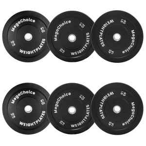GOCAPTAIN 2-Inch Bumper Plates Set (160Lbs) - High-Bounce Rubber Weight Plates, Barbell Weights for Home Gym & Commercial Use - 1 of 4