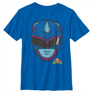 Boy's Power Rangers Blue Ranger Helmet T-Shirt - 1 of 4