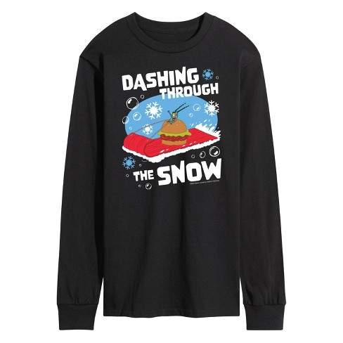 Men's - SpongeBob SquarePants - Dashing Through The Snow Long Sleeve Graphic T-Shirt - image 1 of 4