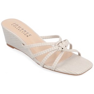 Journee Collection Womens Blayke Multi Strap Slip On Wedge Sandals - 1 of 4
