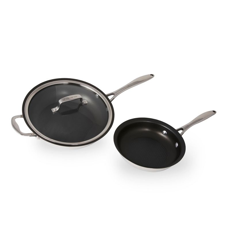 Wolfgang Puck 3-Piece Stainless Steel Skillet Set, Scratch-Resistant Non-Stick Coating, 1 of 5