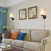 Claxy Black Plug In Wall Sconce Fabric Shade Set of Two - 4 of 4