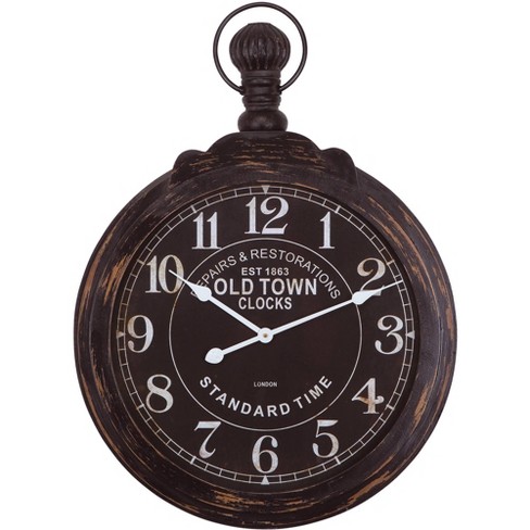 Silver pocket watch deals clock