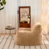 Chic Crate-Faux Fur Bean Bag Recliner – High-Back Bean Bag Sofa with Lumbar Support, Adults & Teens Floor Lounge Chair for Multi-Room, Khaki - 3 of 4