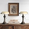 Regency Hill Haddington 16" High Small Farmhouse Rustic Traditional Piano Lamps Set of 2 Brown Bronze Finish Metal Glass Home Office Living Room - 2 of 4