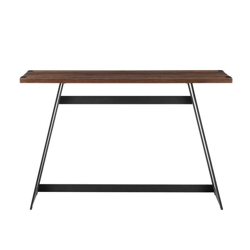 Urban Industrial Entry Table with Wood and Metal Dark Walnut - Saracina Home, 4 of 12