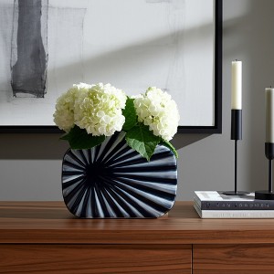 Modern Ceramic Vase - Unique Decorative Design - Contemporary Accent for Home & Office - Ideal for Living Room, Bedroom, or Table Decor - 8" Blue - 1 of 4