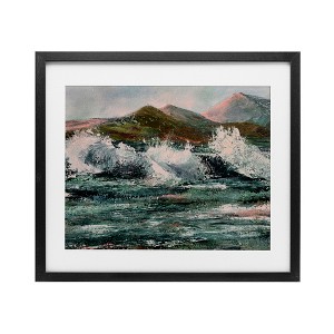 Stupell Industries Wild Coast with Turbulent Waves Framed Print Under Glass Art - 1 of 4