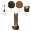 Teamson Home 38.5" Indoor/Outdoor Modern Curved Faux Slate Waterfall Fountain with LED Lights, Red Rock - 3 of 4