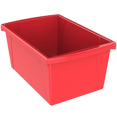 Storex Medium Classroom Storage Bin, Red (Pack of 2)
