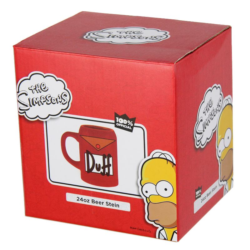 The Simpsons Duff Beer Mug Stein 24 Oz Ceramic Cup Red, 4 of 5
