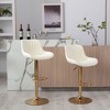 Velvet Bar Stools Set of 2 with Adjustable Height, 360¡ã Swivel, Chrome Footrest, and Metal Legs for Kitchen, Dining, or Bar - 4 of 4