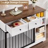 47" Dog Crate Furniture with Storage Drawers & Shelves, Indoor Dog Kennel TV Stand for Large Dogs, Wood & Metal Dog Cage - 3 of 4